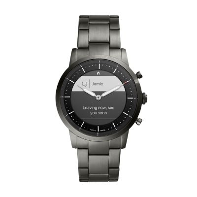 Smartwatch híbrido HR de acero en gris ceniza
