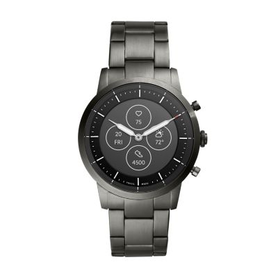 Hybrid Smartwatch HR Collider Smoke Stainless Steel FTW7009 Fossil