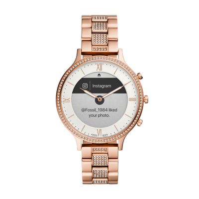 Hybrid Smartwatch HR Charter Rose Gold-Tone Stainless Steel - FTW7012 -  Fossil