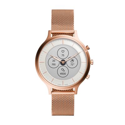 Fossil q clearance hybrid rose gold