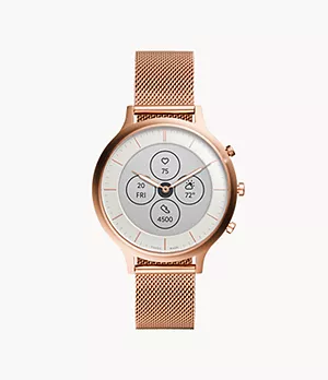 REFURBISHED Hybrid Smartwatch HR Charter Rose Gold-Tone Stainless Steel Mesh