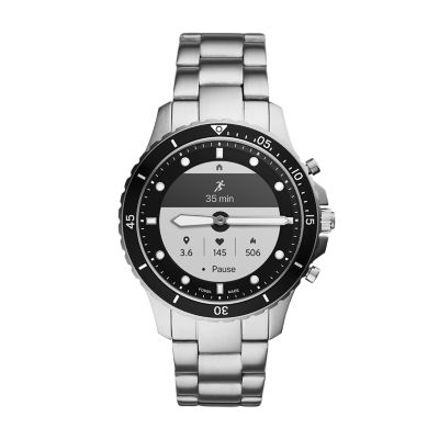 fossil hybrid smartwatch stainless steel