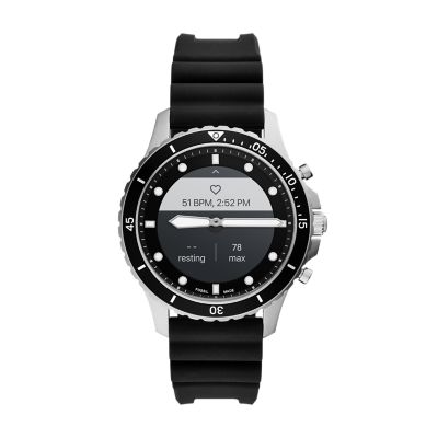 Hybrid Smartwatch Hr Fb 01 Black Silicone Ftw7018 Fossil