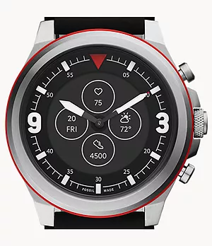 Smartwatch híbrido Latitude con frecuencia cardíaca de silicona negra