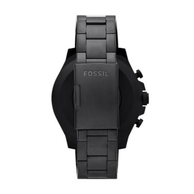 Fossil black best sale hybrid watch