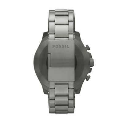 Hybrid Smartwatch HR Latitude Smoke Stainless Steel FTW7022 Fossil