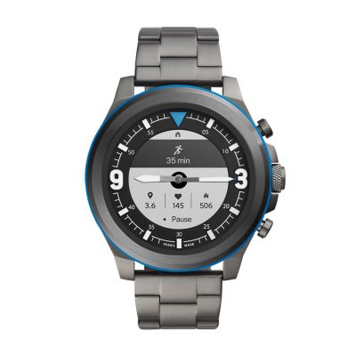 Hybrid Smartwatch HR Latitude Smoke Stainless Steel FTW7022 Fossil