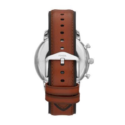 Fossil Adult Men's Hybrid Smartwatch HR Neutra Brown Leather FTW7026 