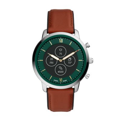 Fossil Adult Men's Hybrid Smartwatch HR Neutra Brown Leather FTW7026