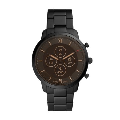 Hybrid Smartwatch HR Neutra Black Stainless Steel FTW7027 Fossil