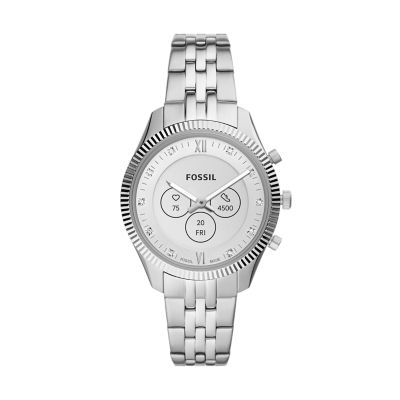 Fossil smart 2025 watch silver