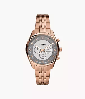 Smartwatch híbrido HR Scarlette de acero inoxidable en tono oro rosa