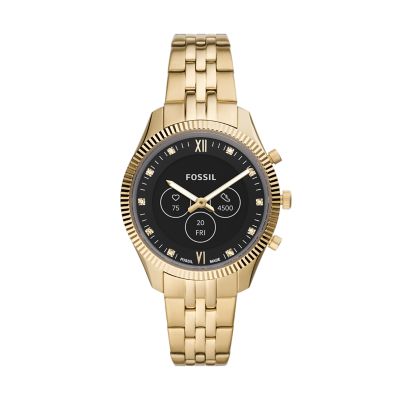 Fossil smartwatch gold online chain