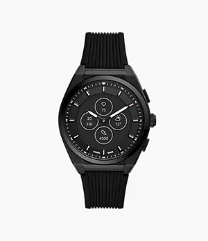 Smartwatch híbrido HR Everett de silicona negra