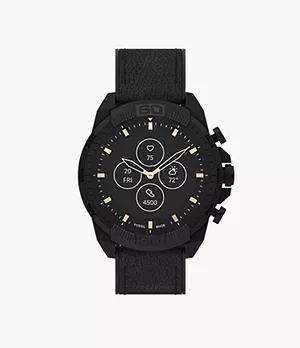 Smartwatch híbrido HR Bronson de 44 mm de piel en color negro