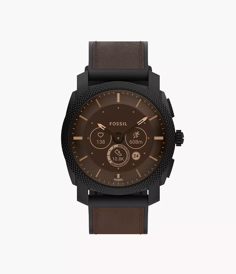 Fossil Men Machine Gen 6 Hybrid Smartwatch Dark Brown Leather