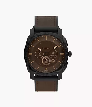 Smartwatch híbrido Gen 6 Machine de piel en tono marrón oscuro