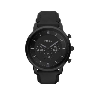 Garett Smartwatch Men Style Black Leather - Montre connectée pour homme,  noir