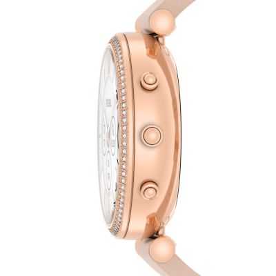 Carlie Gen 6 Hybrid Smartwatch Pink Leather - FTW7077 - Fossil