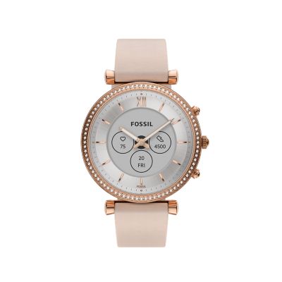 Montre connect e hybride Gen 6 Carlie en cuir rose