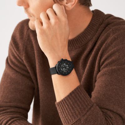 Montre connect e hybride Gen 6 Wellness Edition en silicone noir