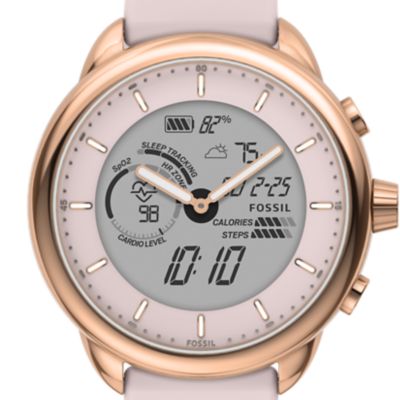 Montre connectée hybride Gen 6 Wellness Edition, en silicone, rose poudré