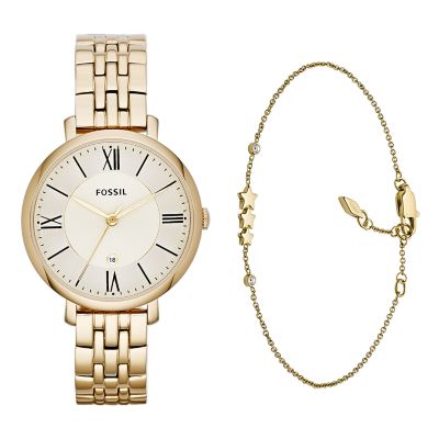 Fossil jacqueline hot sale gold watch