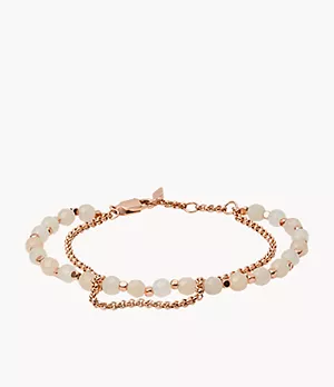 Pink Semi-Precious Double-Chain Bracelet