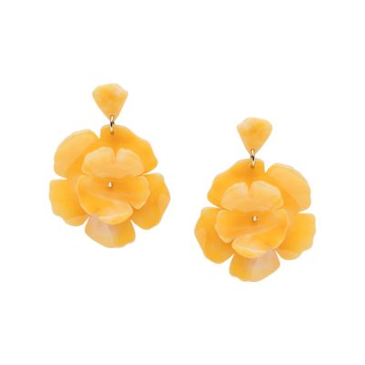 Citrus Yellow Brass Stud Earrings