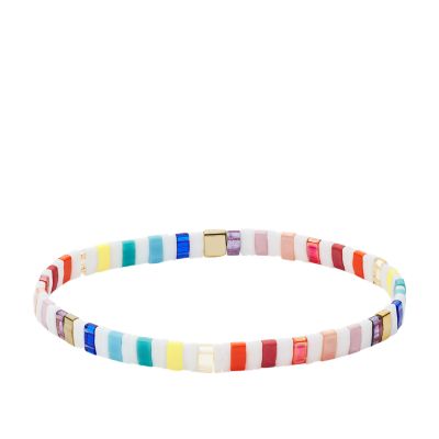 Festival Multi-Coloured Rainbow Beaded Bracelet