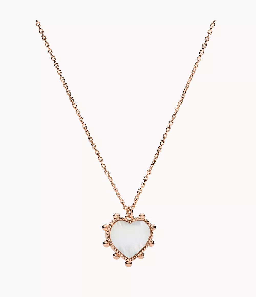 Valentine’s Day Mother-of-Pearl Brass Pendant Necklace