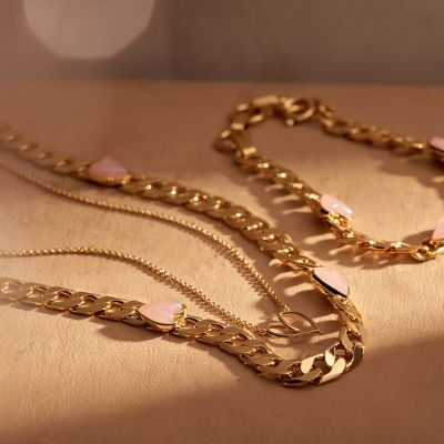 Gold Heart Chain Bracelet