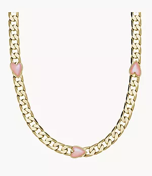 Drew Galentines Gold-Tone Brass Heart Chain Necklace