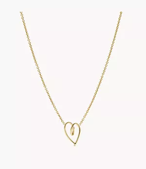 Collier chaîne Drew Galentines en forme de cœur en laiton, doré