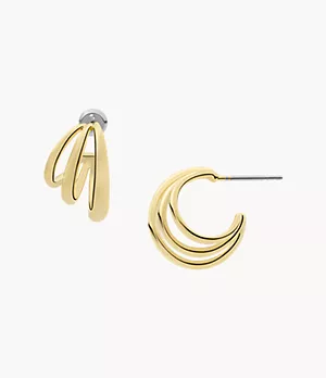 Sadie All Stacked Up 14K Gold Plated Brass Hoop Earrings