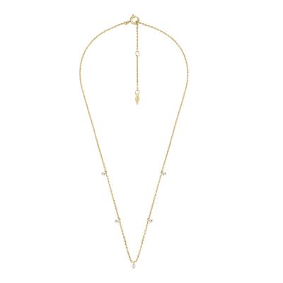 

Fossil Femmes Collier Sadie Shine Bright en laiton doré