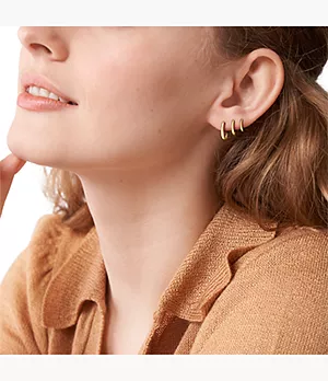 Stevie All Stacked Up Gold-Tone Brass Stud Earrings Set