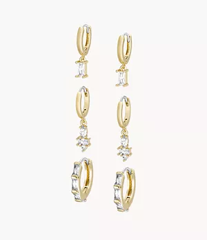 All Stacked Up Gold-Tone Brass Earrings Set