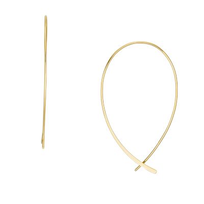 Gold-Tone Stainless Steel Hoop Earrings - JOF00960710 - Fossil