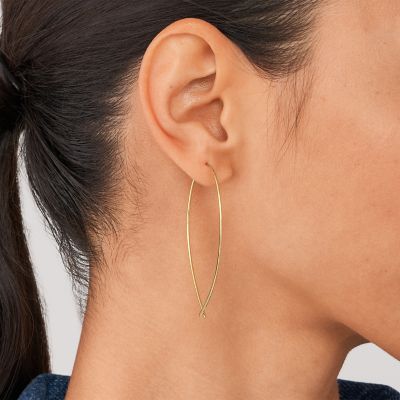 All Stacked Up Gold Tone Brass Whisper Hoop Earrings JA7167710