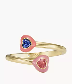 Ring Color Pop Heart Glassteine rosafarben