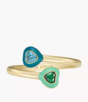 Color Pop Blue and Green Heart Ring