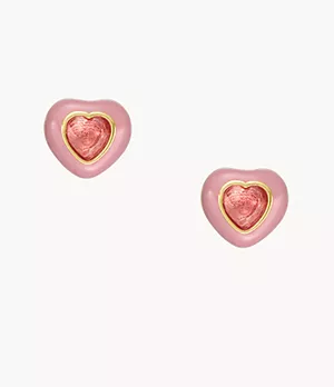 Color Pop Pink Heart Stud Earrings