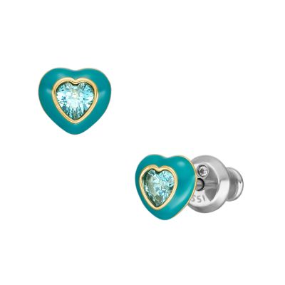Color Pop Pink Heart Stud Earrings - JA7185710 - Fossil