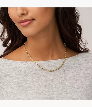 Heritage D-Link Gold-Tone Brass Anchor Chain Necklace