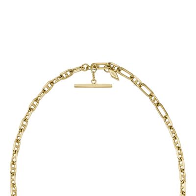 Heritage D-Link Gold-Tone Brass Anchor Chain Necklace