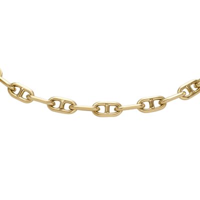 Heritage Crest Mother of Pearl Gold-Tone Brass Chain Bracelet