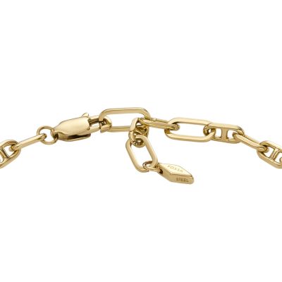 Heritage Crest Mother-of-Pearl Gold-Tone Brass Chain Bracelet