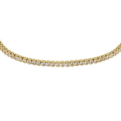 All Stacked Up Gold-Tone Brass Tennis Chain Bracelet - JA7214710