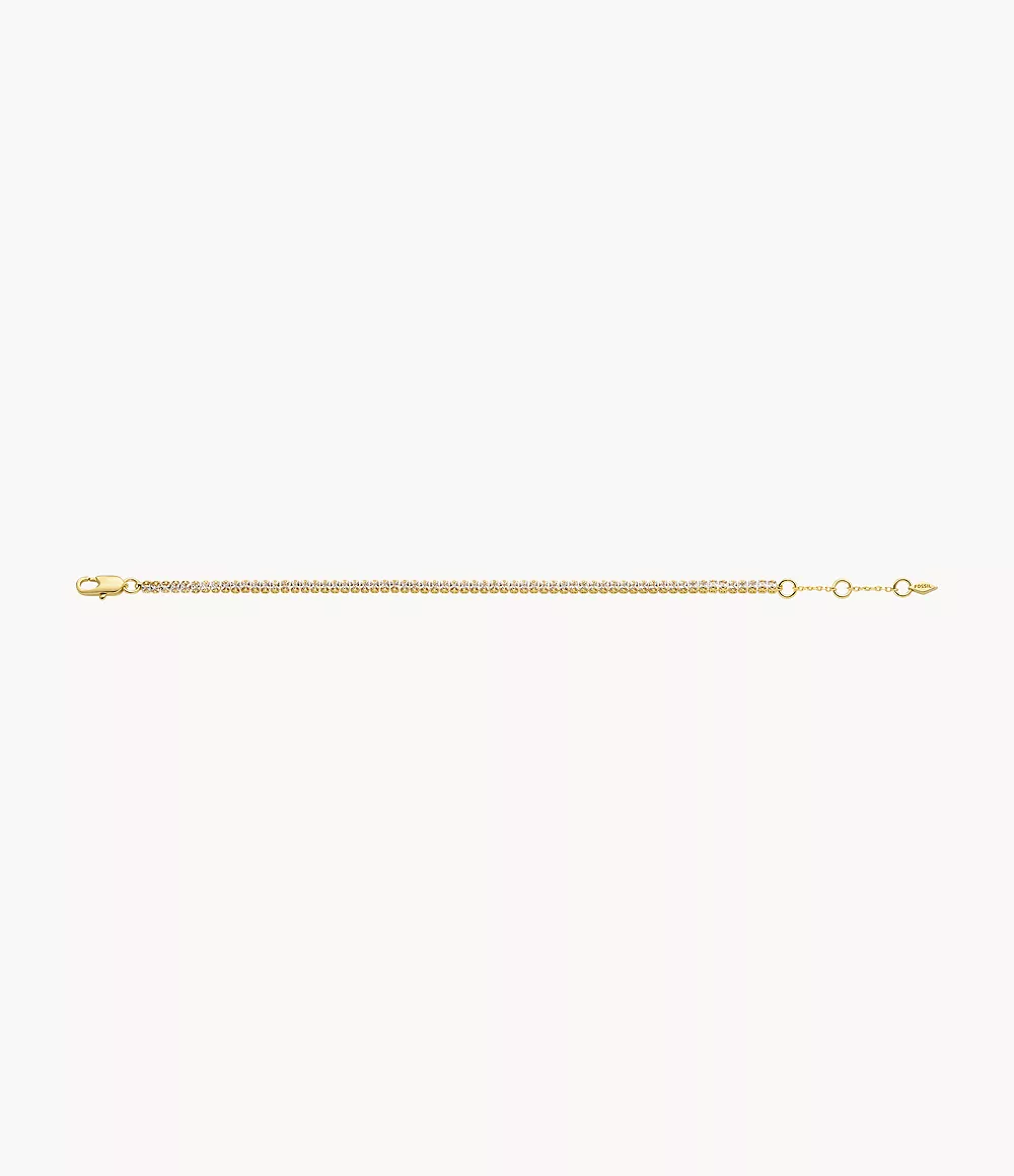 Ellis All Stacked Up Gold-Tone Brass Tennis Chain Bracelet